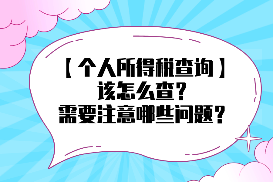 【个人所得税查询】该怎么查？需要注意哪些问题？